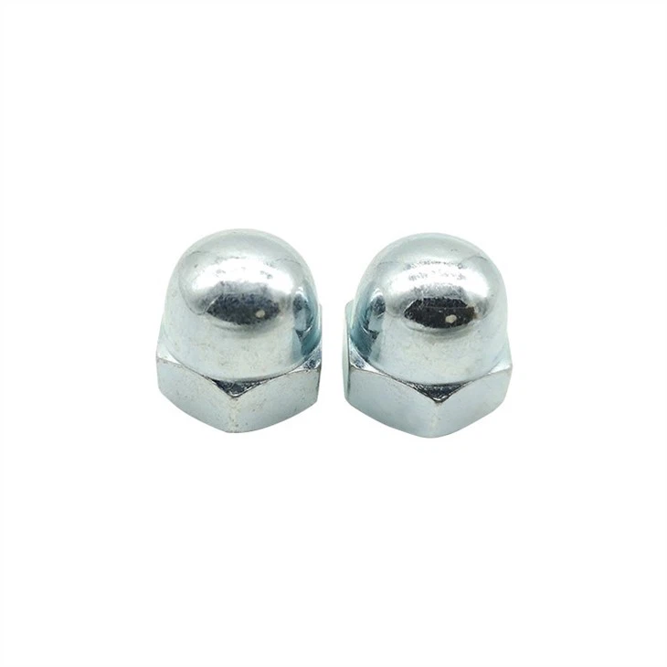 Hexagonal End Caps Nuts Blue White Zinc  (3)